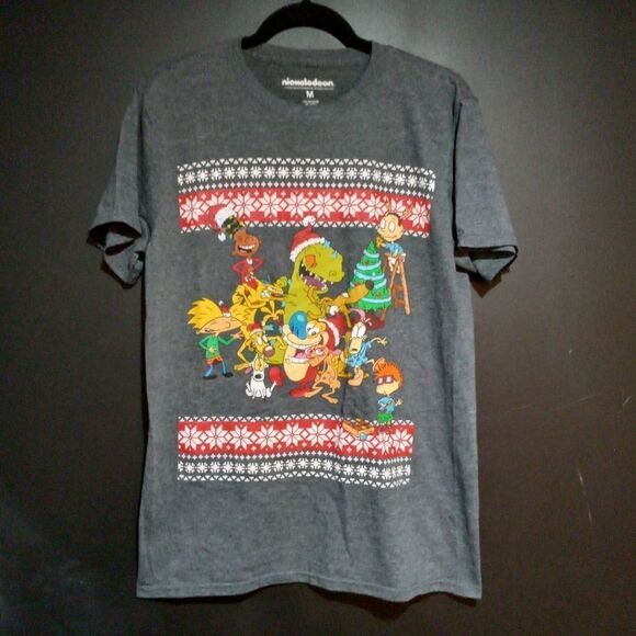 Nickelodeon Cartoon Characters 90's Christmas T Shirt - Picture 1 of 5